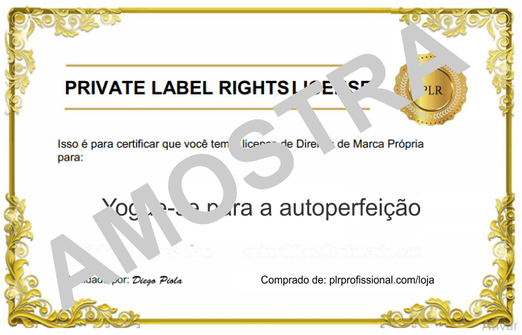 LICENÇA - AMOSTRA LICENÇA - AMOSTRA
